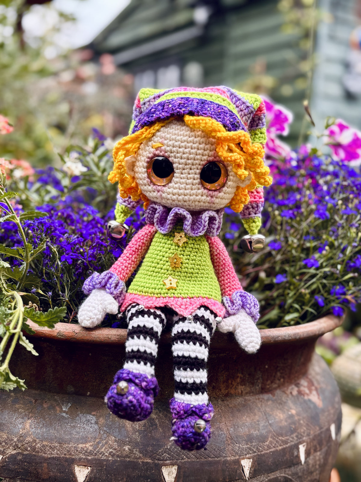 Crochet Jester Ruffle Jessi The Jester - Crochet Pattern – Tangled Pixie